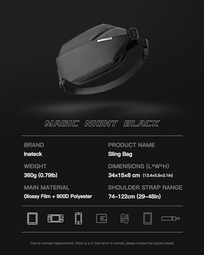 Sac Banane Inateck polyvalent Noir pour Voyage et Randonnée