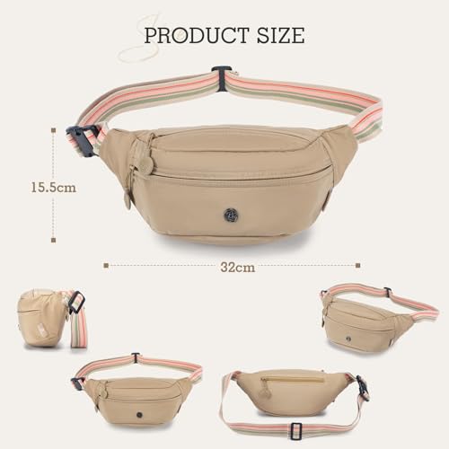 BAGROUPS Sac Bandoulière Femme en Nylon pour Voyage, Shopping et Sports - Sac Banane Femme Crossbody Bag