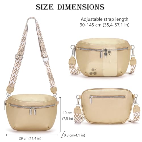 RQJZ Sac Bandoulière Bandoulière Sac à Main Mode Or Rose Cuir Vegan Élégant pour Femme & Homme Quotidien & Voyage