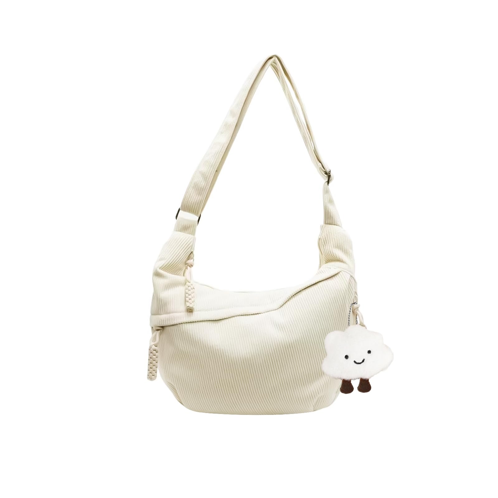 Sac Banane Femme Velours Côtelé Mode, Sac Banane Bandoulière Réglable pour Travail et Voyage, Sacs à Main Portés Épaule 