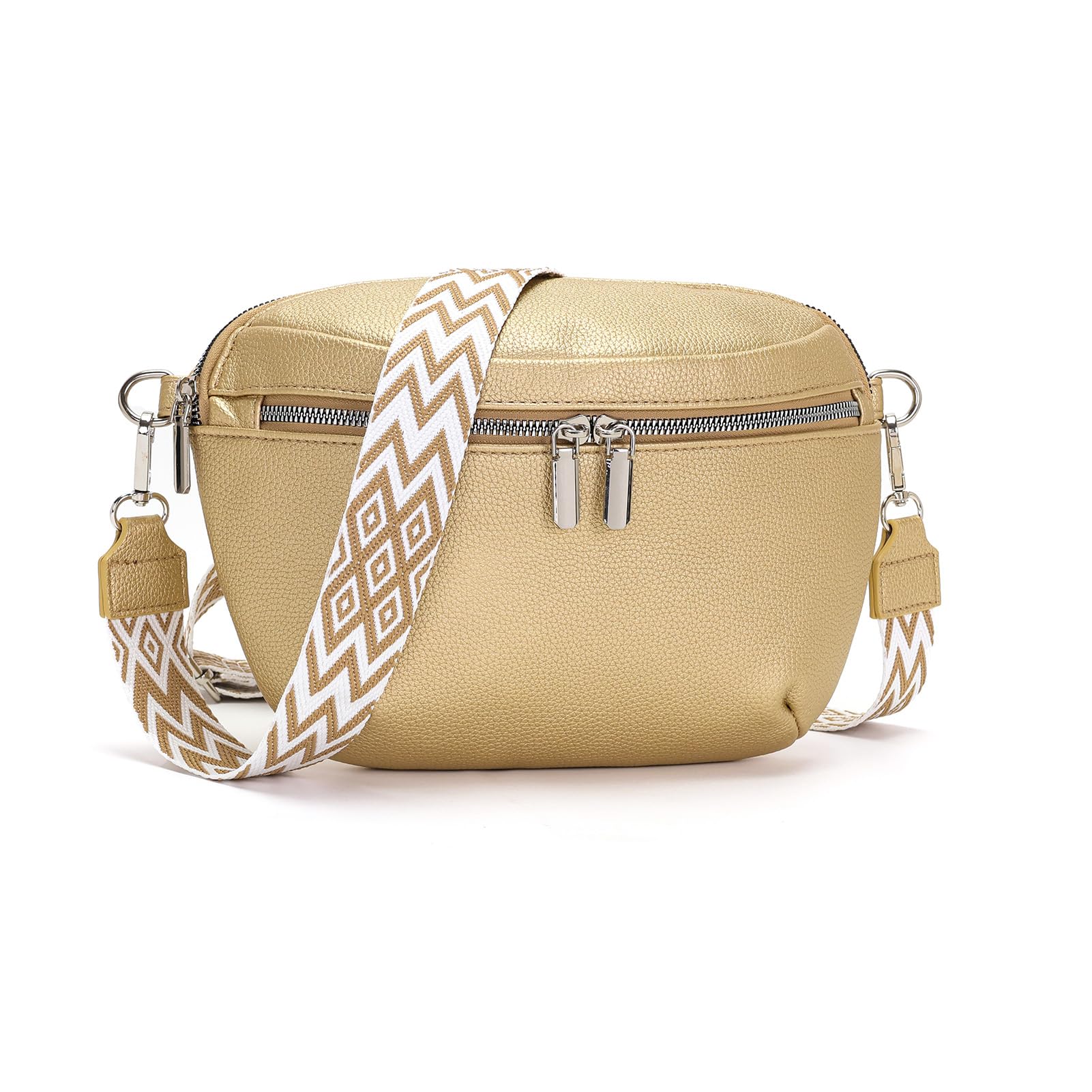 RQJZ Sac Bandoulière Bandoulière Sac à Main Mode Or Rose Cuir Vegan Élégant pour Femme & Homme Quotidien & Voyage